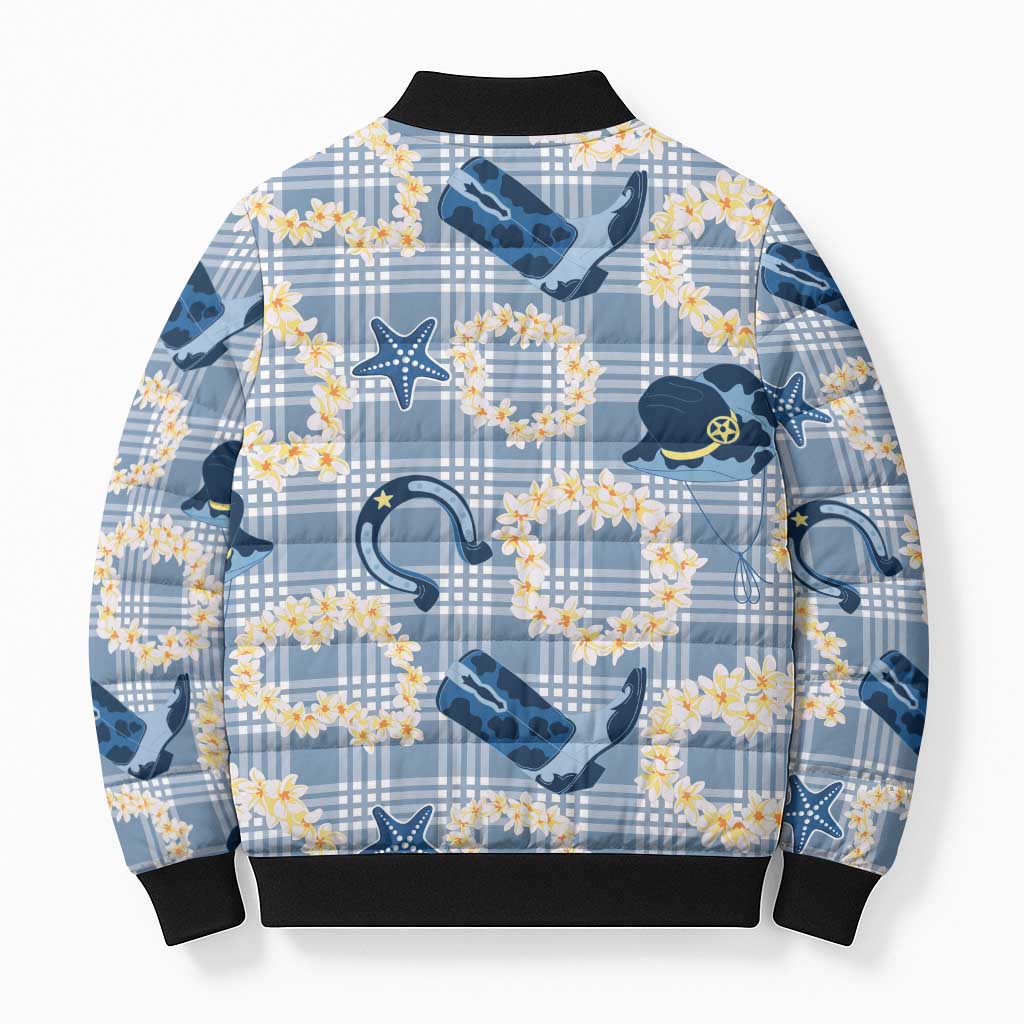 Aloha Hawaii Paniolo Jeans Palaka Bomber Puffer Jacket Coastal Rodeo - Polynesian Pride