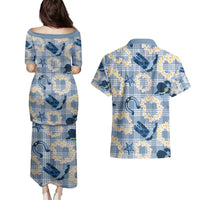 Aloha Hawaii Paniolo Jeans Palaka Couples Matching Puletasi and Hawaiian Shirt Coastal Rodeo - Polynesian Pride