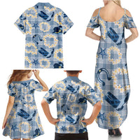Aloha Hawaii Paniolo Jeans Palaka Family Matching Summer Maxi Dress and Hawaiian Shirt Coastal Rodeo - Polynesian Pride