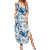 Aloha Hawaii Paniolo Jeans Palaka Family Matching Summer Maxi Dress and Hawaiian Shirt Coastal Rodeo - Polynesian Pride