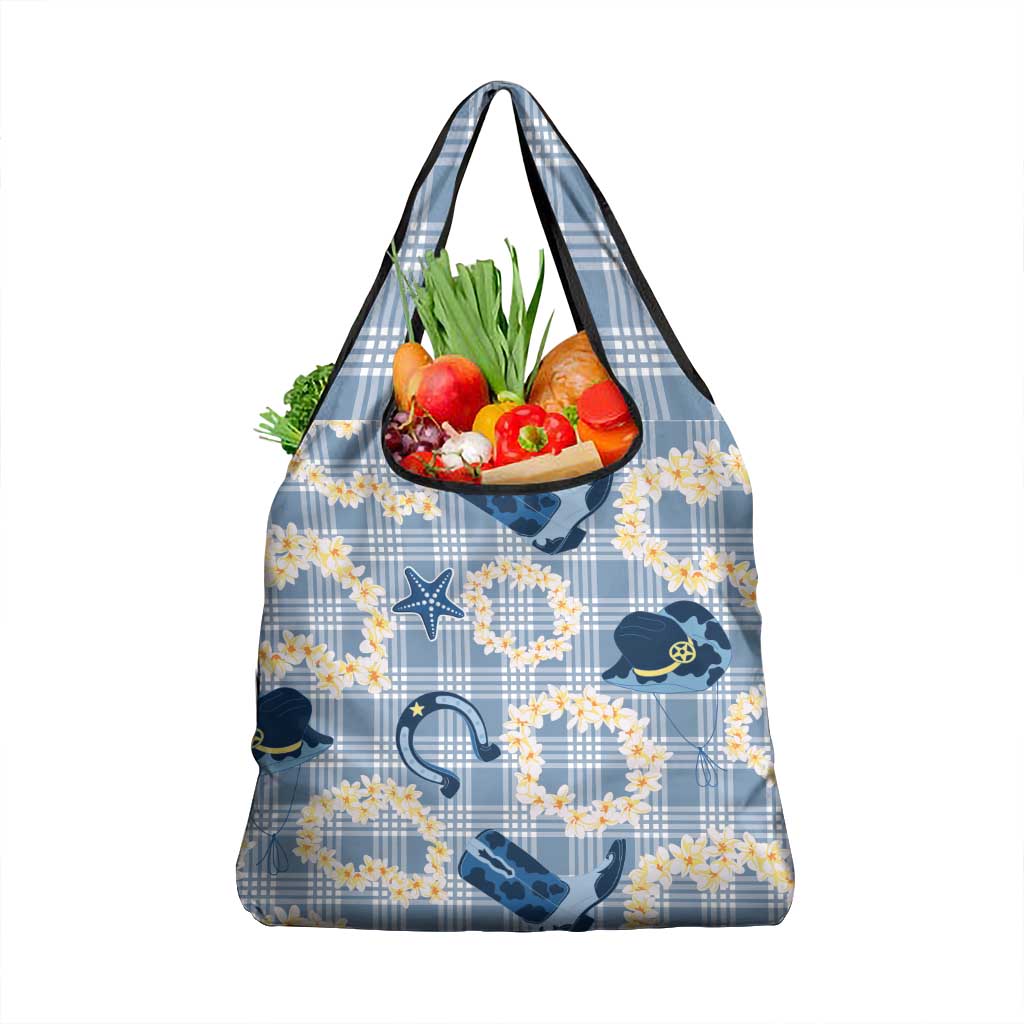 Aloha Hawaii Paniolo Jeans Palaka Grocery Bag Coastal Rodeo - Polynesian Pride