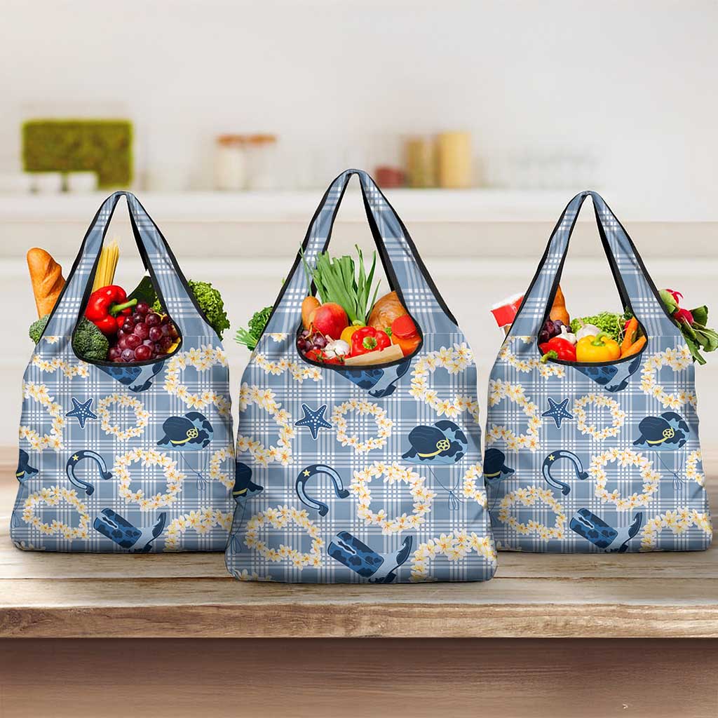 Aloha Hawaii Paniolo Jeans Palaka Grocery Bag Coastal Rodeo - Polynesian Pride