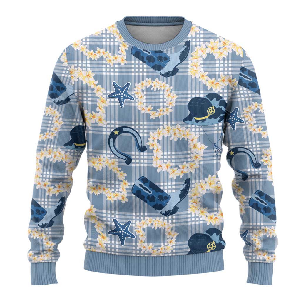 Aloha Hawaii Paniolo Jeans Palaka Ugly Christmas Sweater Coastal Rodeo - Polynesian Pride