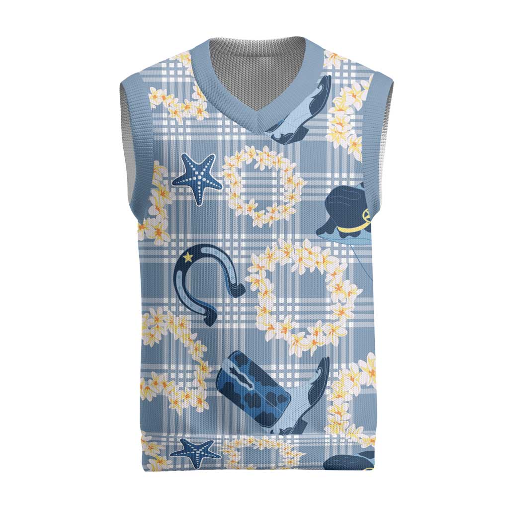 Aloha Hawaii Paniolo Jeans Palaka Christmas Knitted V-Neck Vest Coastal Rodeo - Polynesian Pride