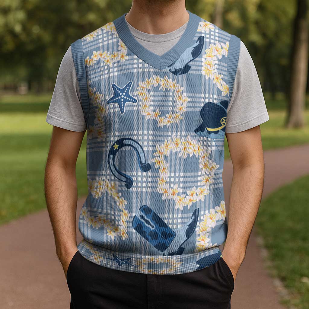 Aloha Hawaii Paniolo Jeans Palaka Christmas Knitted V-Neck Vest Coastal Rodeo - Polynesian Pride