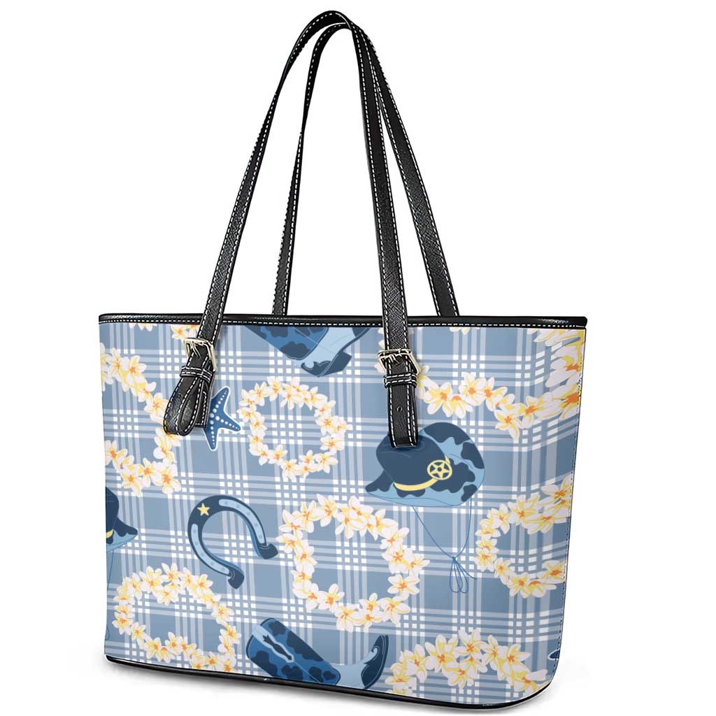 Aloha Hawaii Paniolo Jeans Palaka Leather Tote Bag Coastal Rodeo - Polynesian Pride