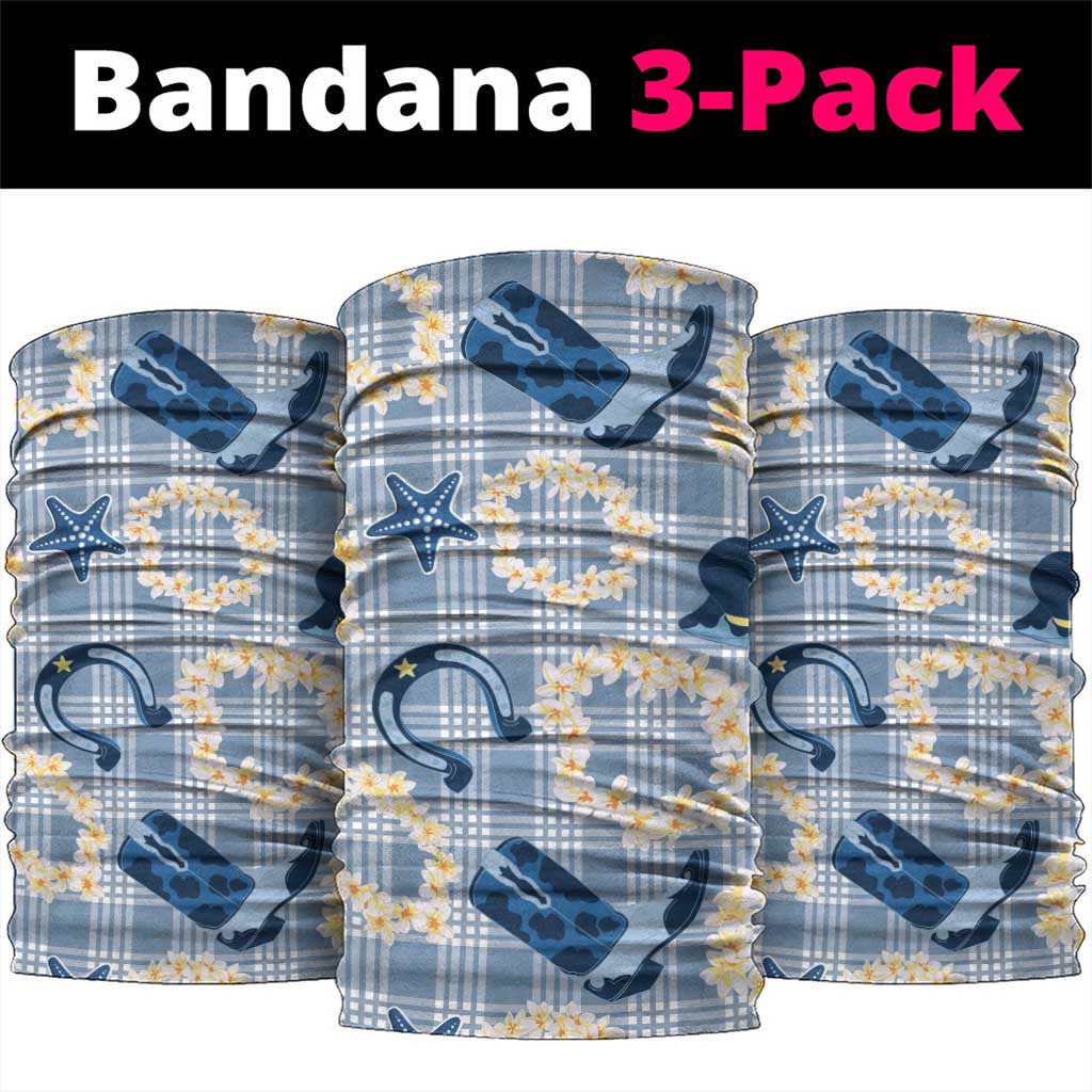 Aloha Hawaii Paniolo Jeans Palaka Neck Gaiter Coastal Rodeo LT7 package One Size: 25*50cm Pastel Blue - Polynesian Pride
