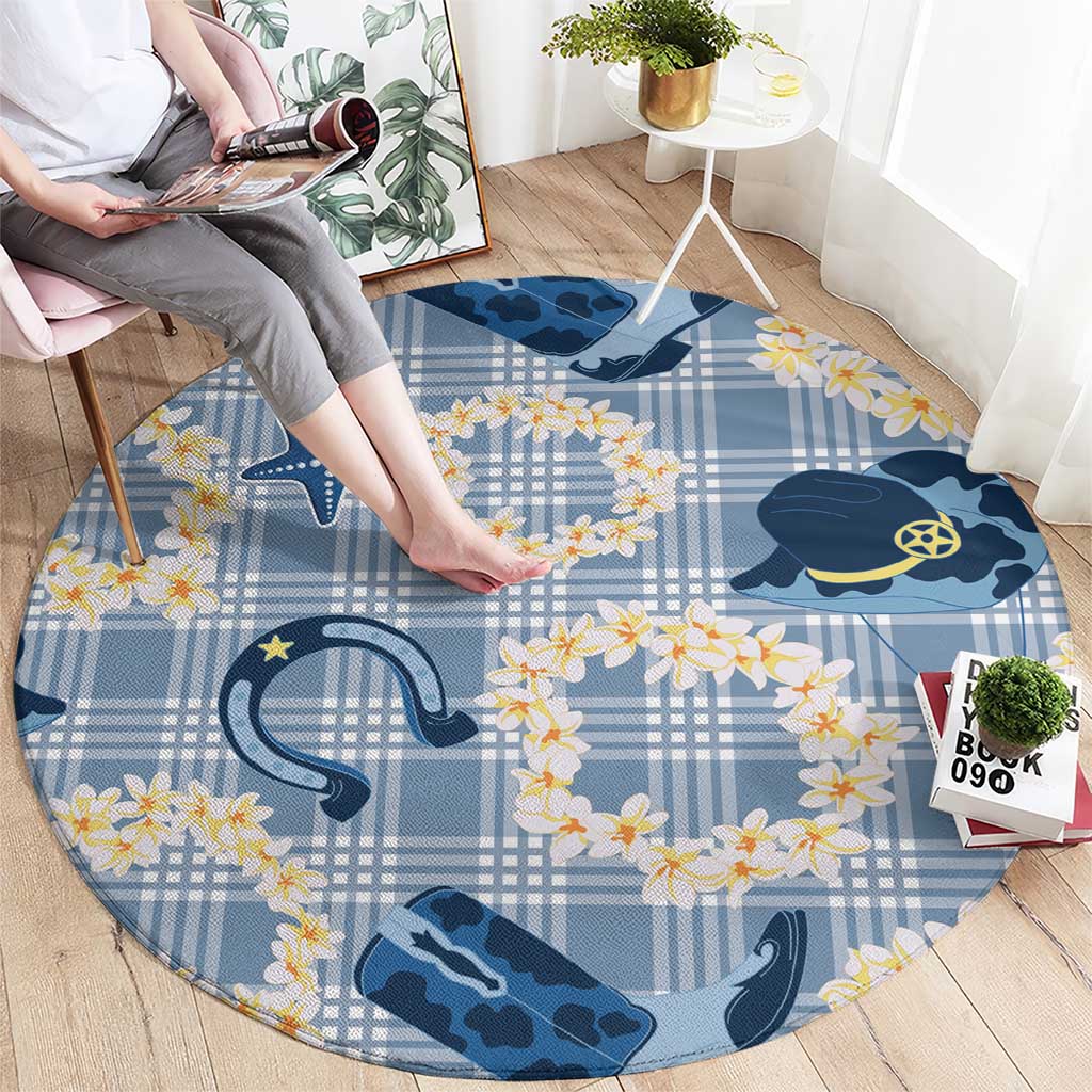 Aloha Hawaii Paniolo Jeans Palaka Round Carpet Coastal Rodeo LT7 - Polynesian Pride