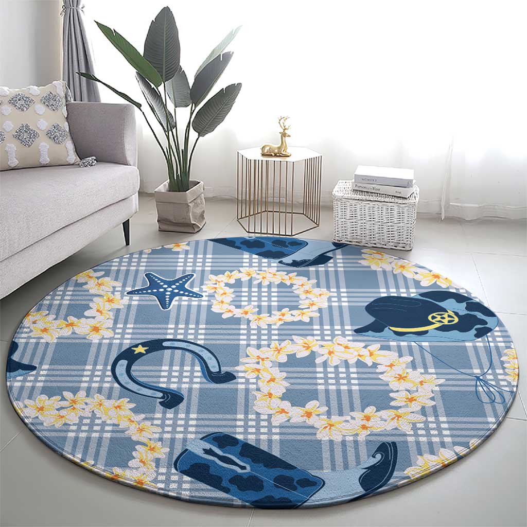 Aloha Hawaii Paniolo Jeans Palaka Round Carpet Coastal Rodeo LT7 - Polynesian Pride