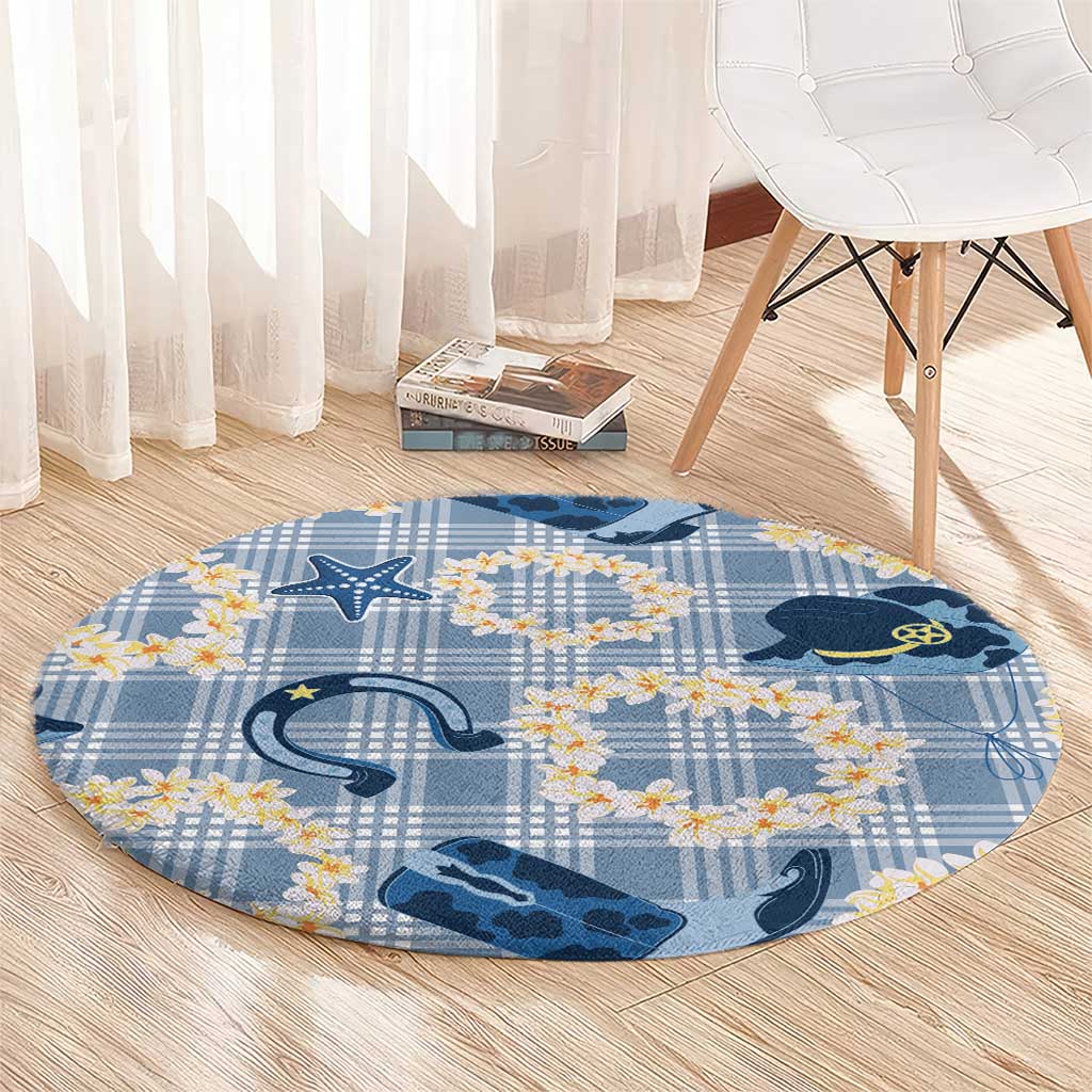 Aloha Hawaii Paniolo Jeans Palaka Round Carpet Coastal Rodeo LT7 - Polynesian Pride