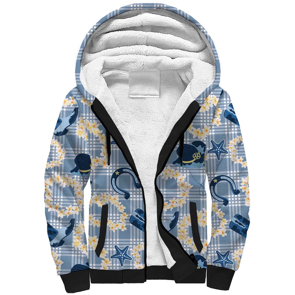 Aloha Hawaii Paniolo Jeans Palaka Sherpa Hoodie Coastal Rodeo - Polynesian Pride
