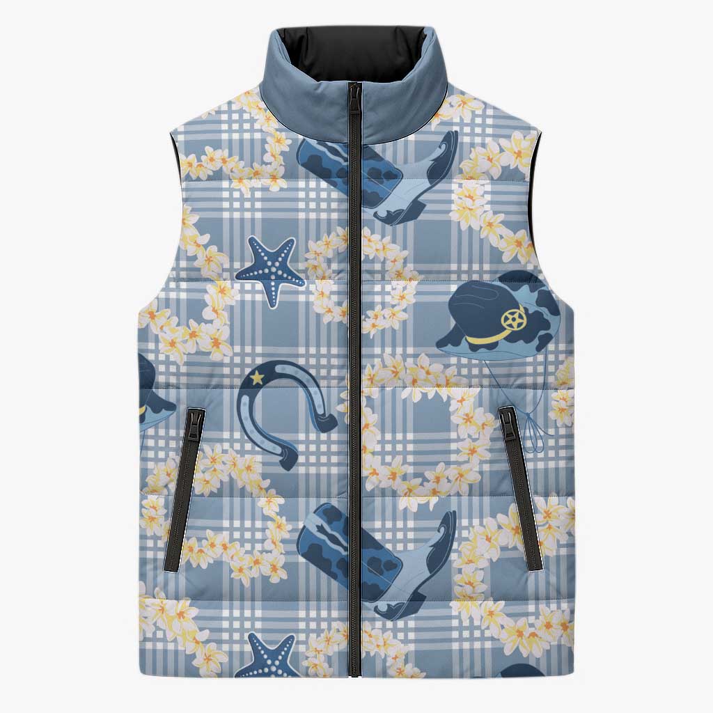 Aloha Hawaii Paniolo Jeans Palaka Sleeveless Puffer Jacket Coastal Rodeo - Polynesian Pride