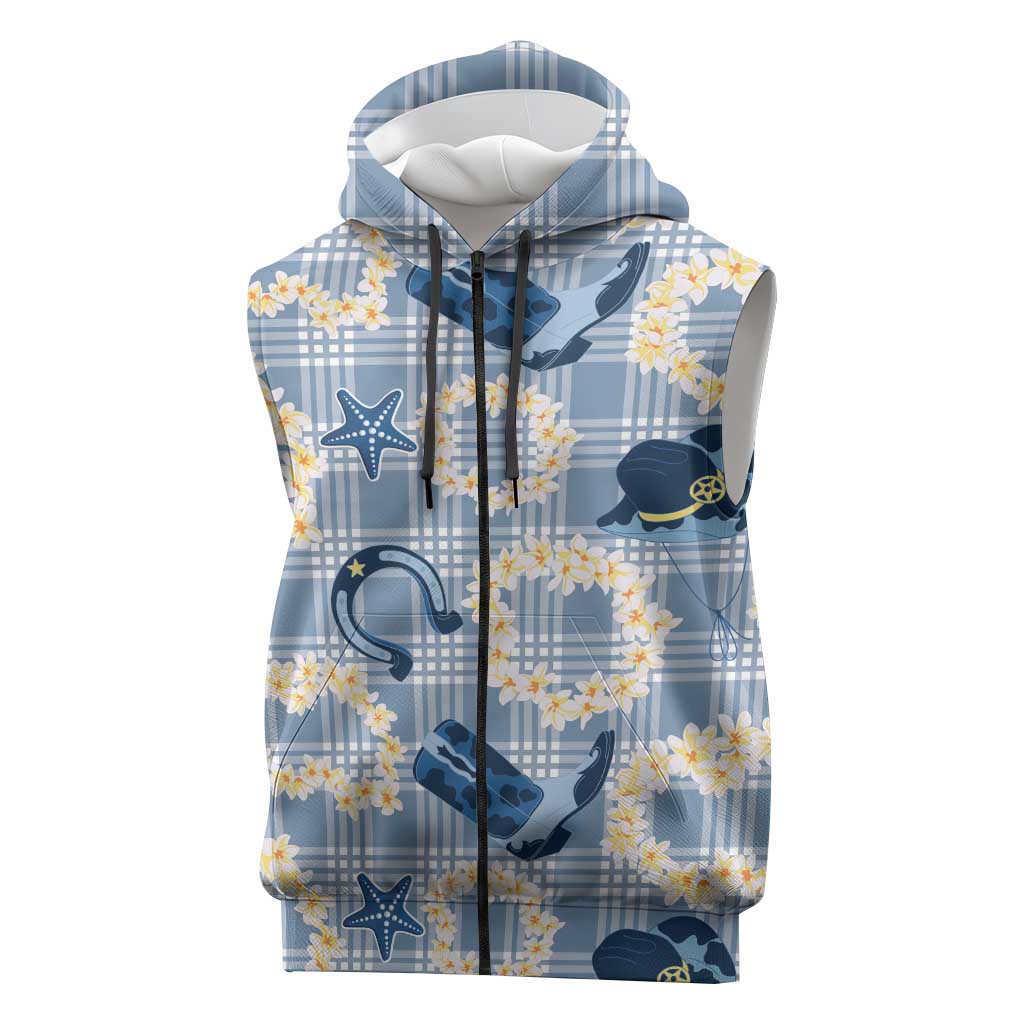 Aloha Hawaii Paniolo Jeans Palaka Sleeveless Zip Hoodie Coastal Rodeo LT7