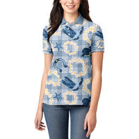 Aloha Hawaii Paniolo Jeans Palaka Women Polo Shirt Coastal Rodeo - Polynesian Pride