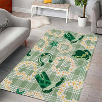 Aloha Hawaii Paniolo Mint Palaka Area Rug Coastal Rodeo - Polynesian Pride