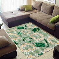 Aloha Hawaii Paniolo Mint Palaka Area Rug Coastal Rodeo - Polynesian Pride