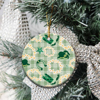 Aloha Hawaii Paniolo Mint Palaka Ceramic Ornament Coastal Rodeo LT7 - Polynesian Pride