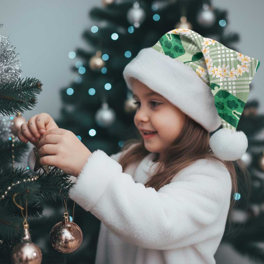 Aloha Hawaii Paniolo Mint Palaka Christmas Santa Hat Coastal Rodeo - Polynesian Pride