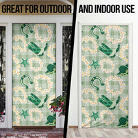 Aloha Hawaii Paniolo Mint Palaka Door Cover Coastal Rodeo - Polynesian Pride