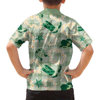 Aloha Hawaii Paniolo Mint Palaka Family Matching Puletasi and Hawaiian Shirt Coastal Rodeo LT7 - Polynesian Pride