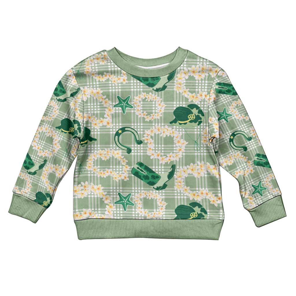 Aloha Hawaii Paniolo Mint Palaka Kid Ugly Christmas Sweater Coastal Rodeo - Polynesian Pride