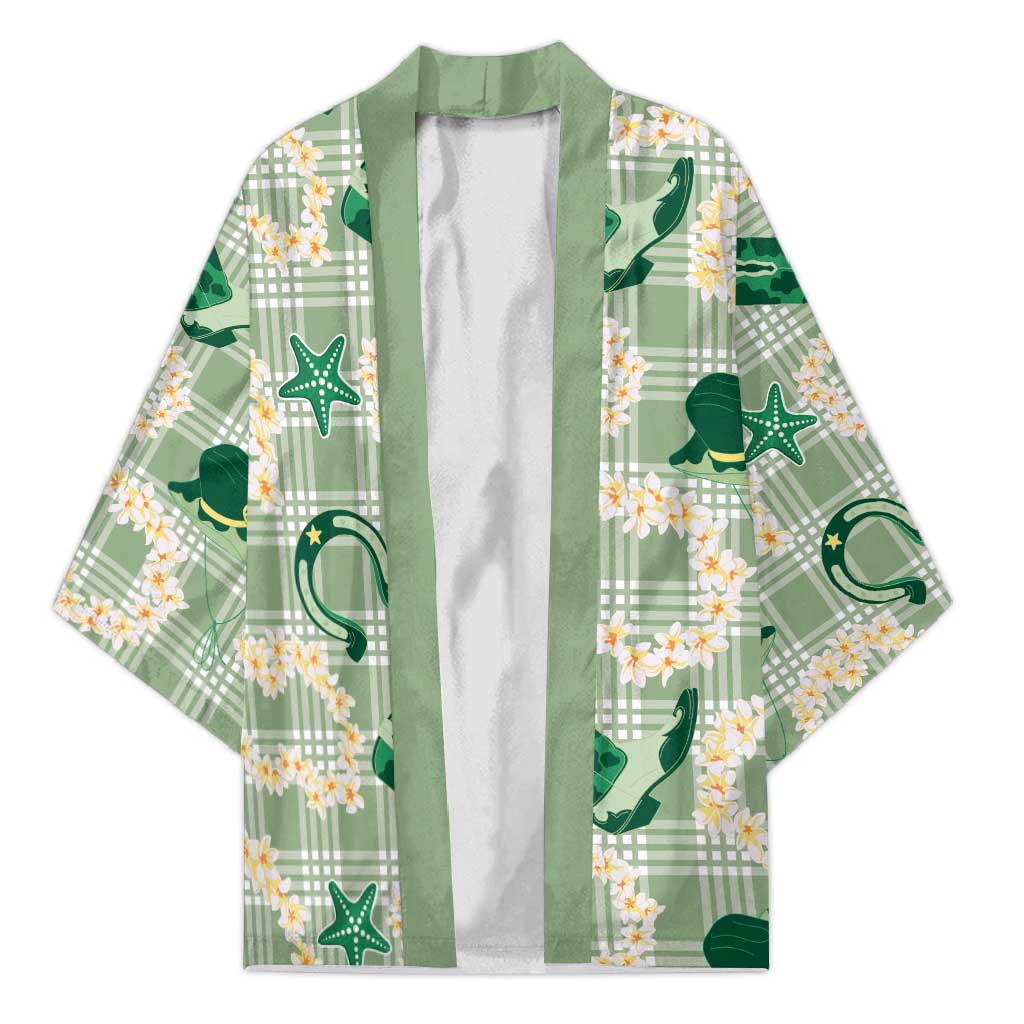 Aloha Hawaii Paniolo Mint Palaka Kimono Coastal Rodeo - Polynesian Pride