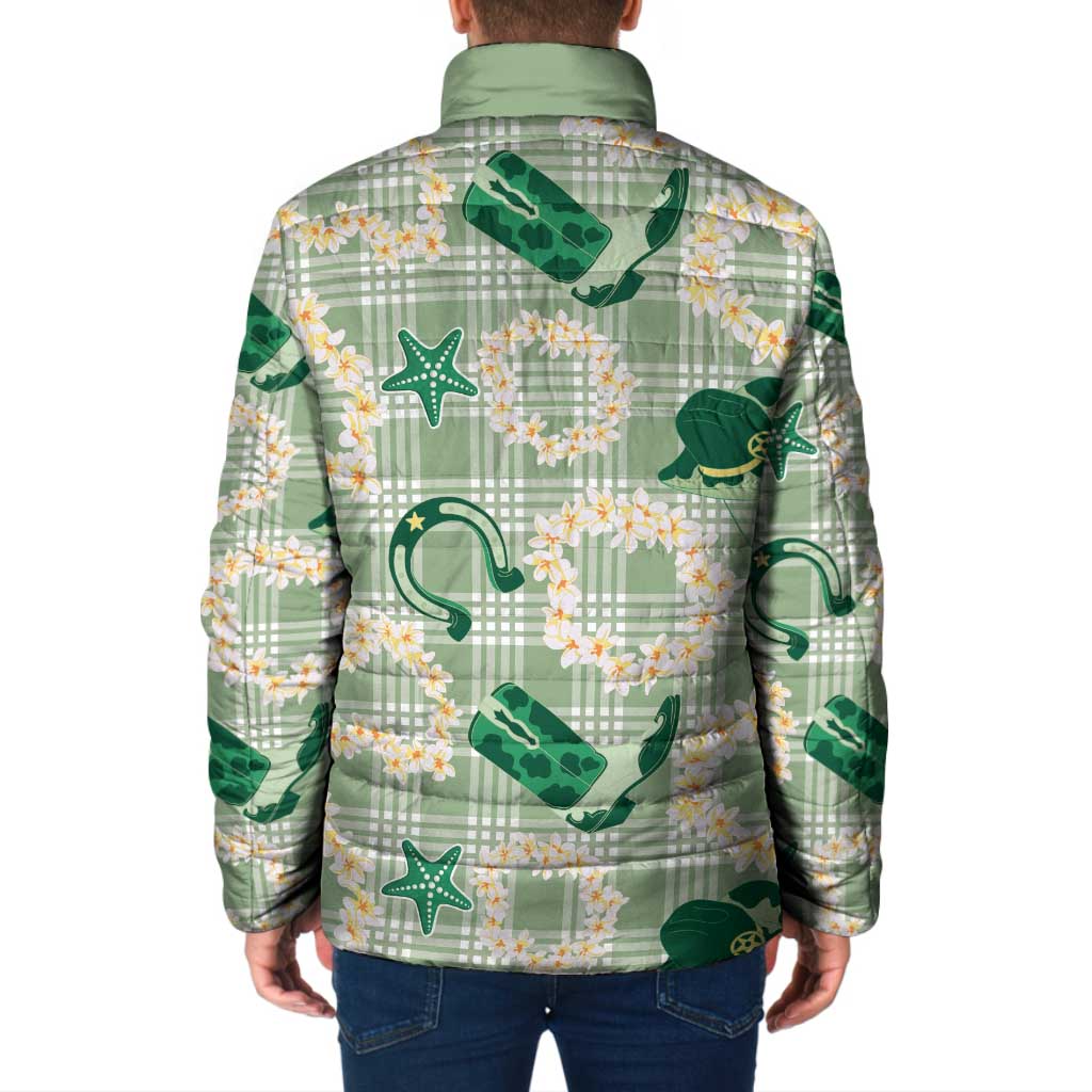 Aloha Hawaii Paniolo Mint Palaka Padded Jacket Coastal Rodeo - Polynesian Pride