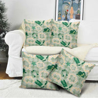 Aloha Hawaii Paniolo Mint Palaka Pillow Cover Coastal Rodeo LT7 - Polynesian Pride