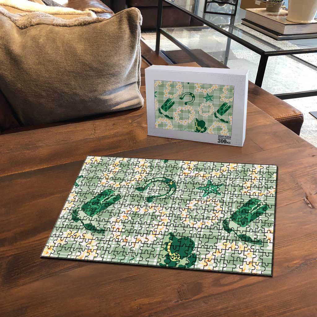 Aloha Hawaii Paniolo Mint Palaka Puzzle Coastal Rodeo - Polynesian Pride