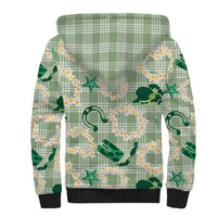 Aloha Hawaii Paniolo Mint Palaka Sherpa Hoodie Coastal Rodeo LT7 - Polynesian Pride