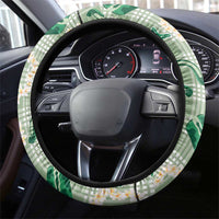 Aloha Hawaii Paniolo Mint Palaka Steering Wheel Cover Coastal Rodeo - Polynesian Pride