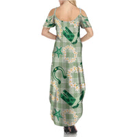 Aloha Hawaii Paniolo Mint Palaka Summer Maxi Dress Coastal Rodeo - Polynesian Pride