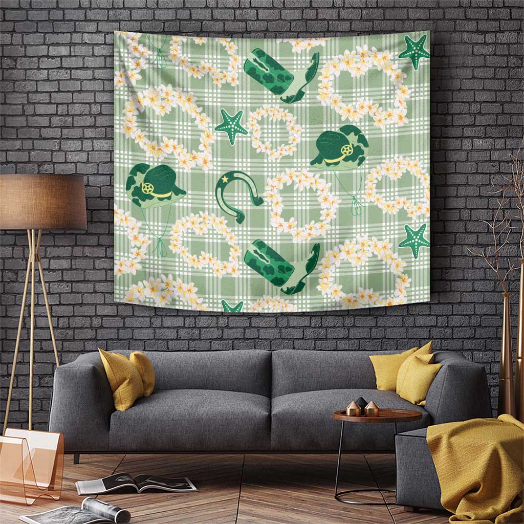 Aloha Hawaii Paniolo Mint Palaka Tapestry Coastal Rodeo LT7 Mint - Polynesian Pride