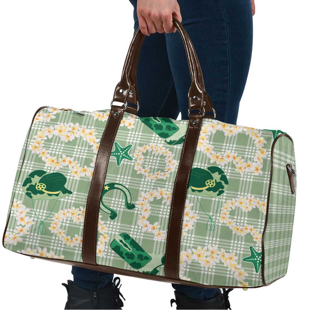 Aloha Hawaii Paniolo Mint Palaka Travel Bag Coastal Rodeo - Polynesian Pride