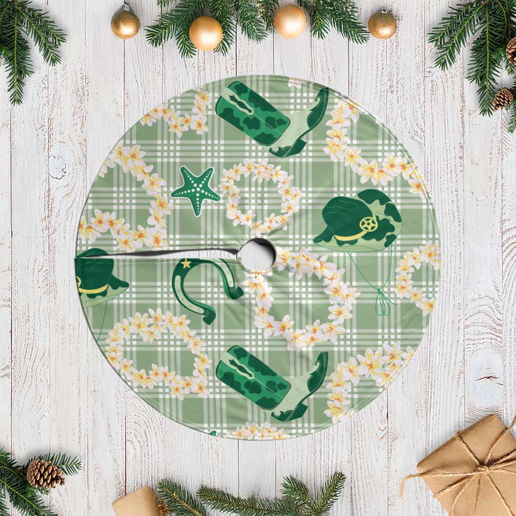 Aloha Hawaii Paniolo Mint Palaka Tree Skirt Coastal Rodeo - Polynesian Pride