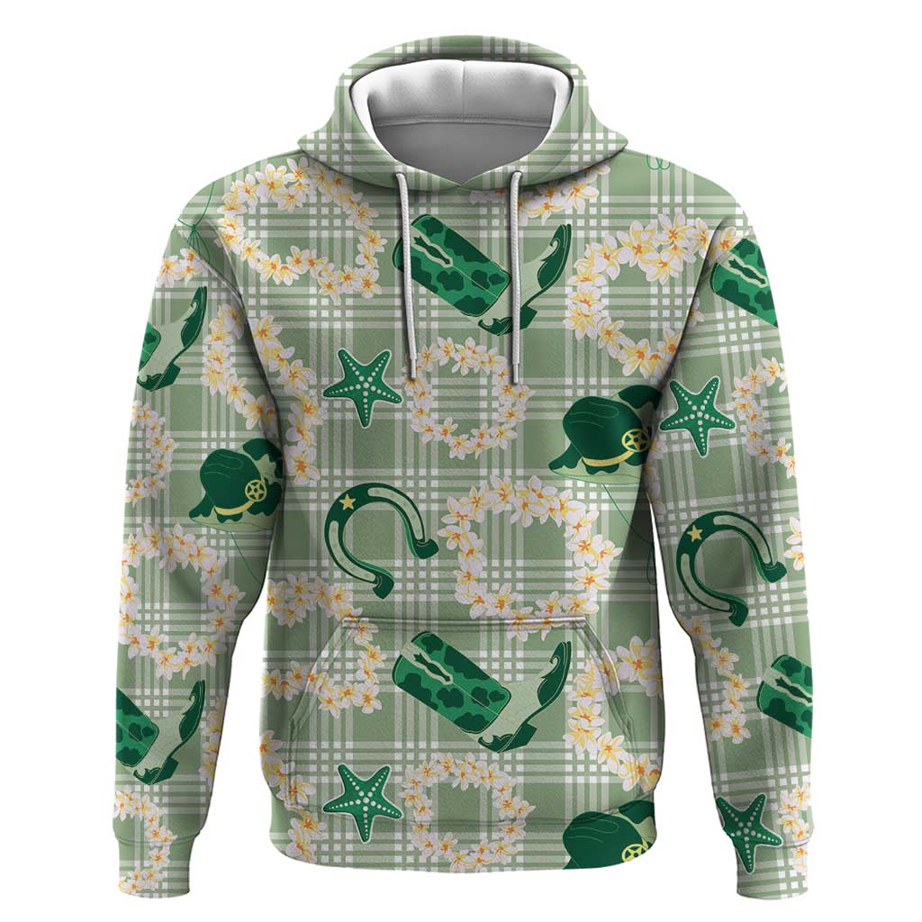 Aloha Hawaii Paniolo Mint Palaka Zip Hoodie Coastal Rodeo LT7 Pullover Hoodie Mint - Polynesian Pride