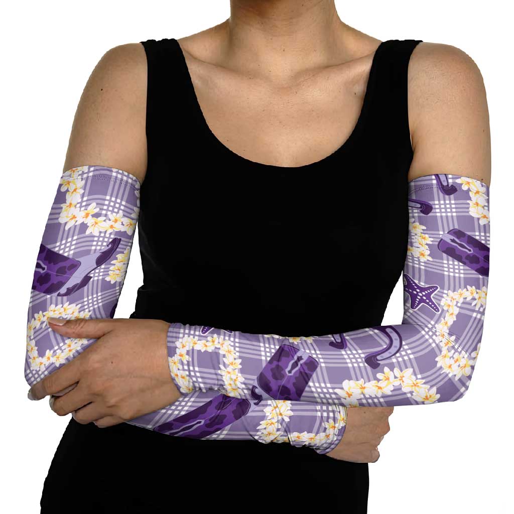 Aloha Hawaii Paniolo Lavender Palaka Arm Sleeves Coastal Rodeo LT7 - Polynesian Pride