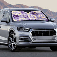 Aloha Hawaii Paniolo Lavender Palaka Auto Sun Shade Coastal Rodeo - Polynesian Pride