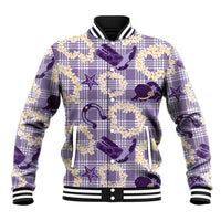 Aloha Hawaii Paniolo Lavender Palaka Baseball Jacket Coastal Rodeo - Polynesian Pride
