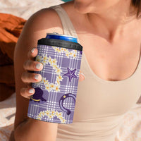 Aloha Hawaii Paniolo Lavender Palaka 4 in 1 Can Cooler Tumbler Coastal Rodeo - Polynesian Pride
