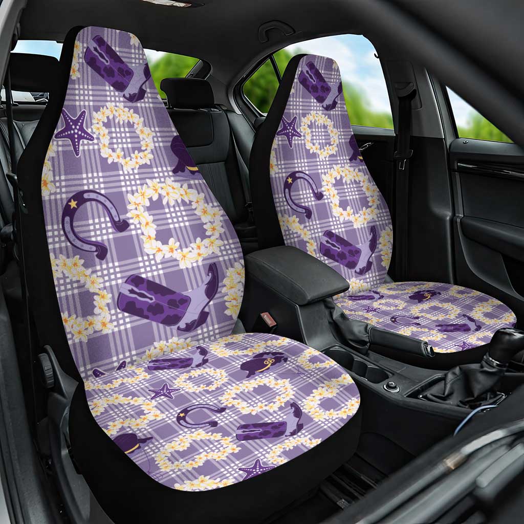 Aloha Hawaii Paniolo Lavender Palaka Car Seat Cover Coastal Rodeo - Polynesian Pride
