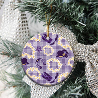Aloha Hawaii Paniolo Lavender Palaka Ceramic Ornament Coastal Rodeo LT7 - Polynesian Pride