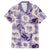 Aloha Hawaii Paniolo Lavender Palaka Family Matching Long Sleeve Bodycon Dress and Hawaiian Shirt Coastal Rodeo - Polynesian Pride