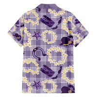 Aloha Hawaii Paniolo Lavender Palaka Family Matching Short Sleeve Bodycon Dress and Hawaiian Shirt Coastal Rodeo - Polynesian Pride