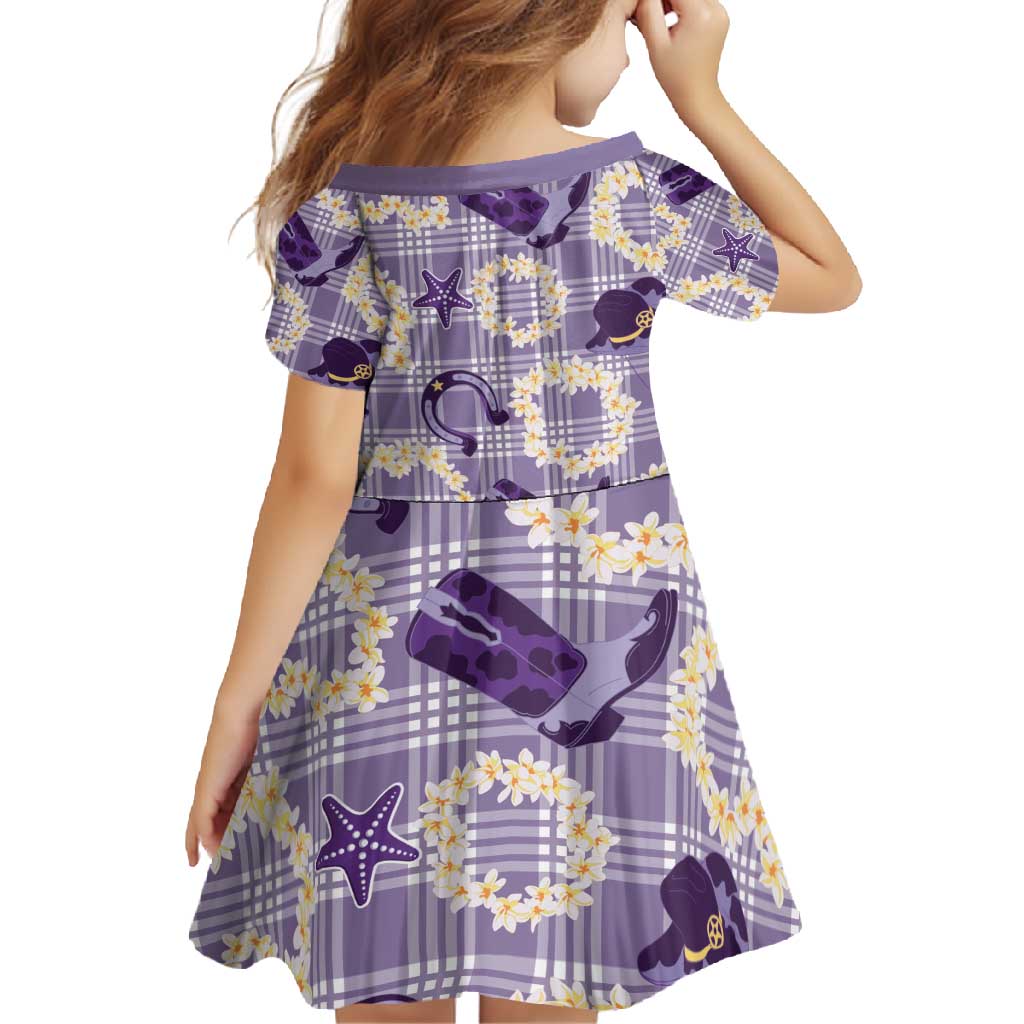 Aloha Hawaii Paniolo Lavender Palaka Family Matching Tank Maxi Dress and Hawaiian Shirt Coastal Rodeo - Polynesian Pride