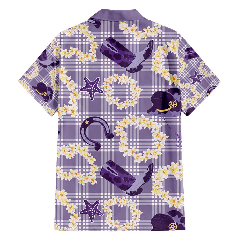 Aloha Hawaii Paniolo Lavender Palaka Family Matching Tank Maxi Dress and Hawaiian Shirt Coastal Rodeo - Polynesian Pride