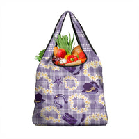 Aloha Hawaii Paniolo Lavender Palaka Grocery Bag Coastal Rodeo - Polynesian Pride