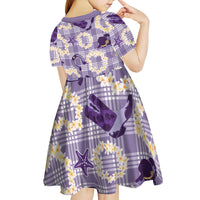 Aloha Hawaii Paniolo Lavender Palaka Kid Short Sleeve Dress Coastal Rodeo - Polynesian Pride