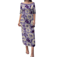 Aloha Hawaii Paniolo Lavender Palaka Puletasi Coastal Rodeo LT7 Long Dress Lavender - Polynesian Pride
