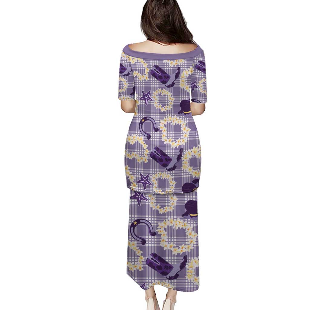 Aloha Hawaii Paniolo Lavender Palaka Puletasi Coastal Rodeo LT7 - Polynesian Pride
